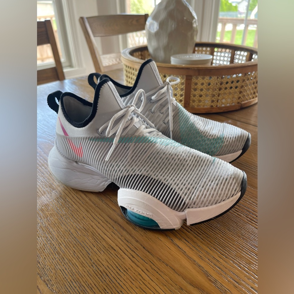 Nike Air Zoom Superrep white with teal and pink trainers!